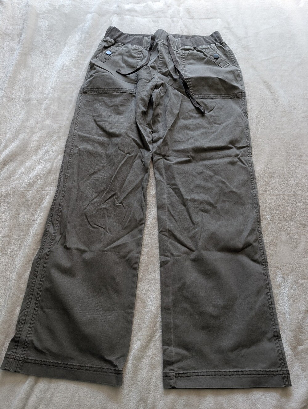 Flamingals Solid Seam Detail Drawstring Mid Rise Straight Leg Pants NWT XL - Picture 5 of 10